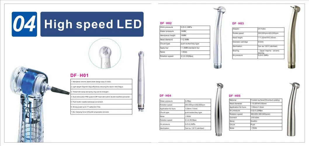1: 1 Low Speed Dental LED Handpiece Contra Angle Handpiece