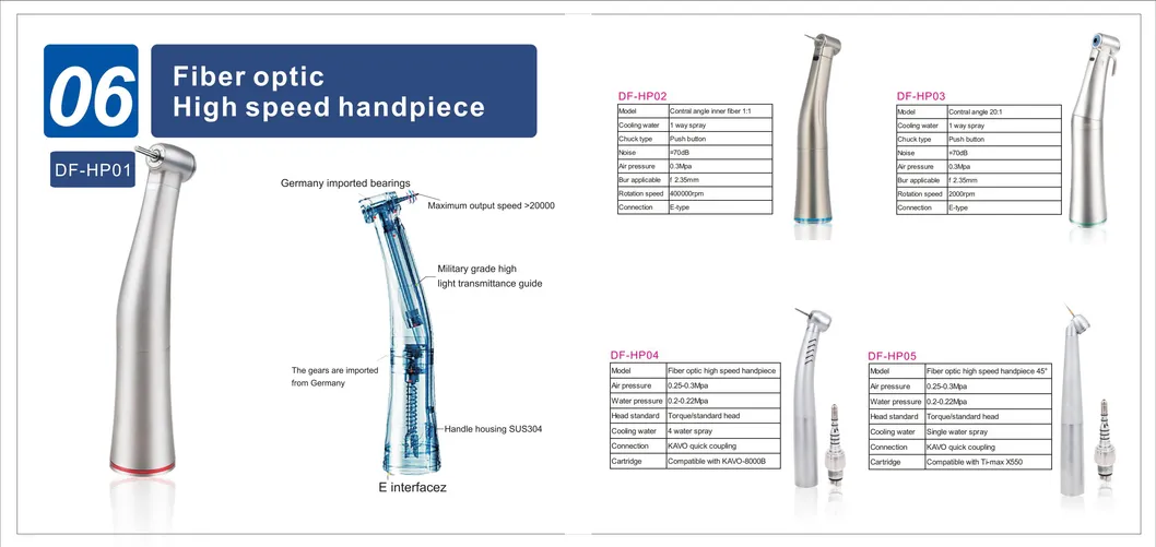 1: 1 Low Speed Dental LED Handpiece Contra Angle Handpiece