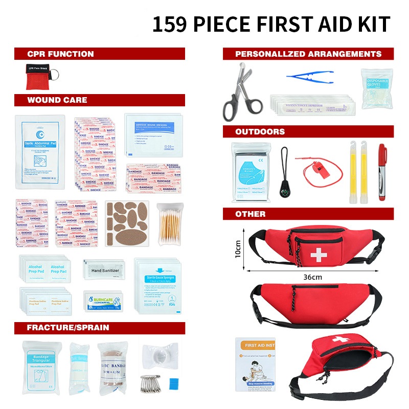 Why Is the 159-Piece First Aid Kit with Waist Bag Essential for Emergency Preparedness?