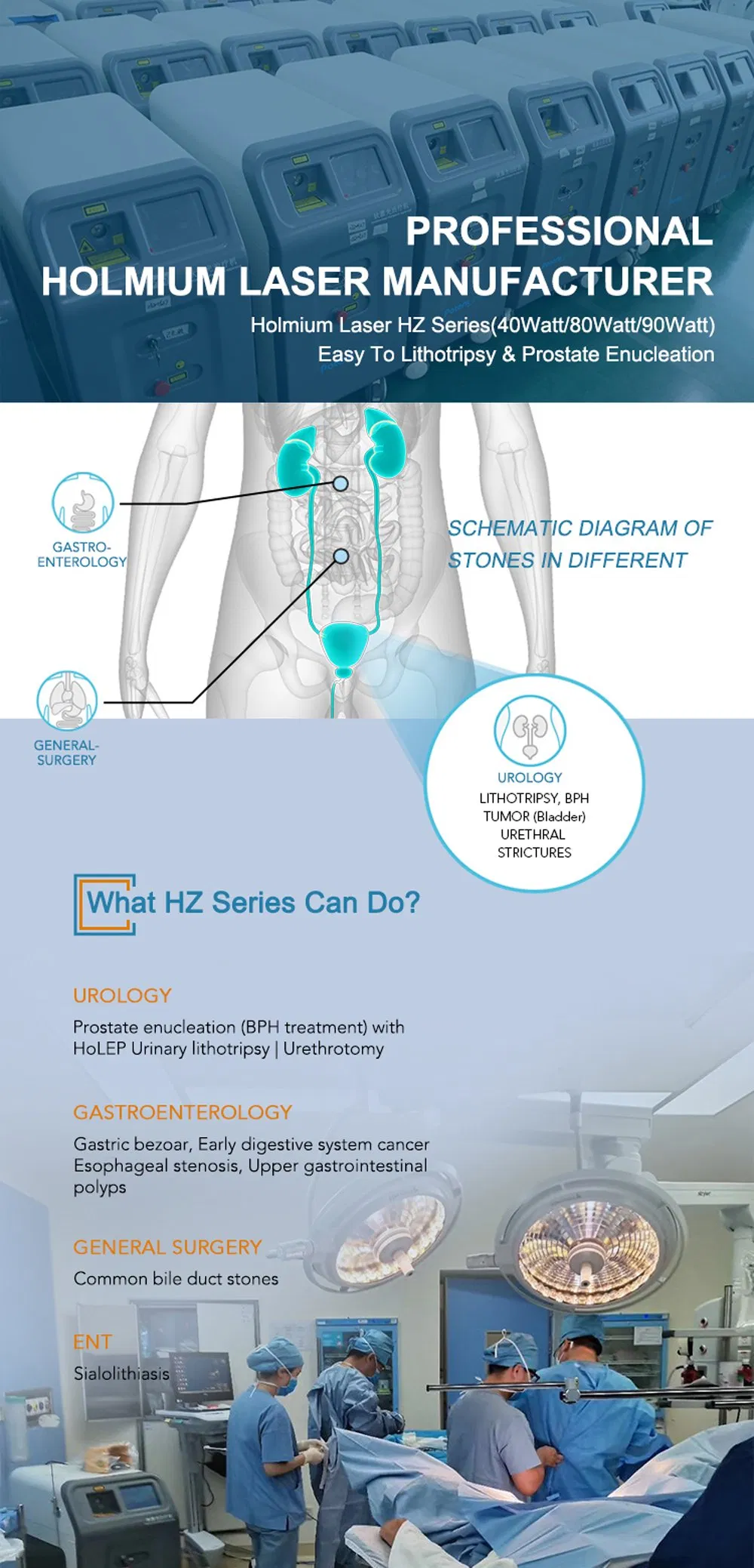 90W Urology Medical Holmium Laser for Polypus Resection