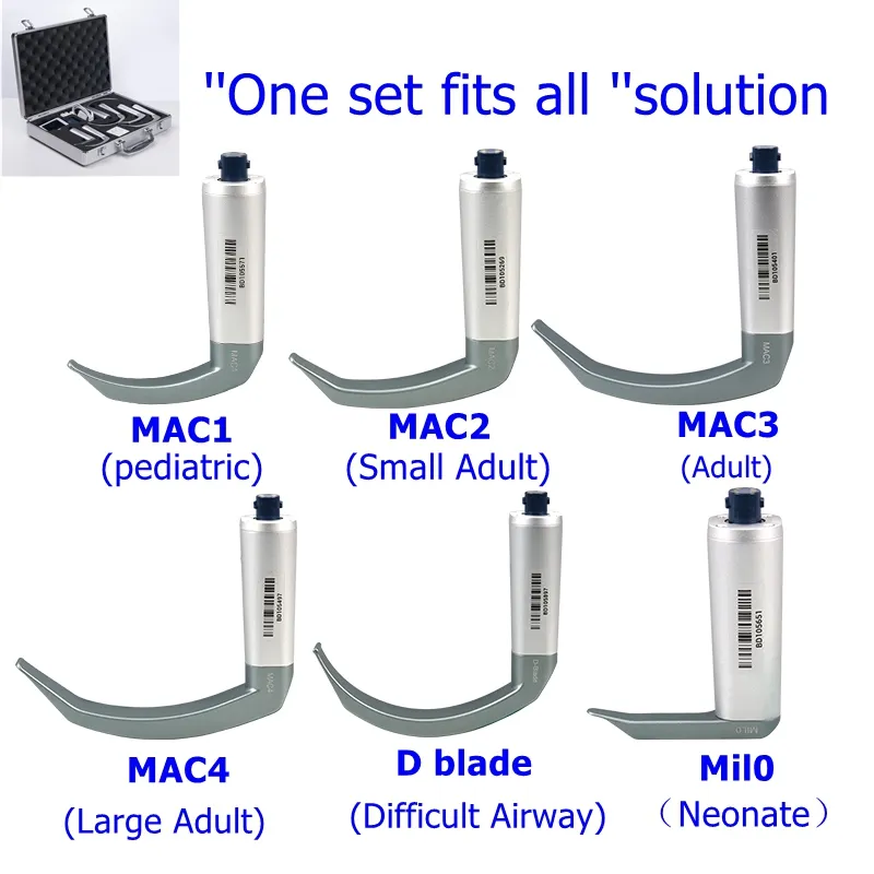 Besdata Diagnostic Flexible Macintosh Blade C Mac Metal Handle Video Laryngoscope for Mcgrath Video Laryngoscope Replacement