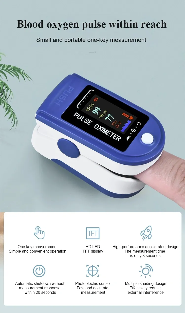 Blood Oxygen Saturation Monitor OLED Display Digital Handheld SpO2 Fingertip Pulse Oximeter