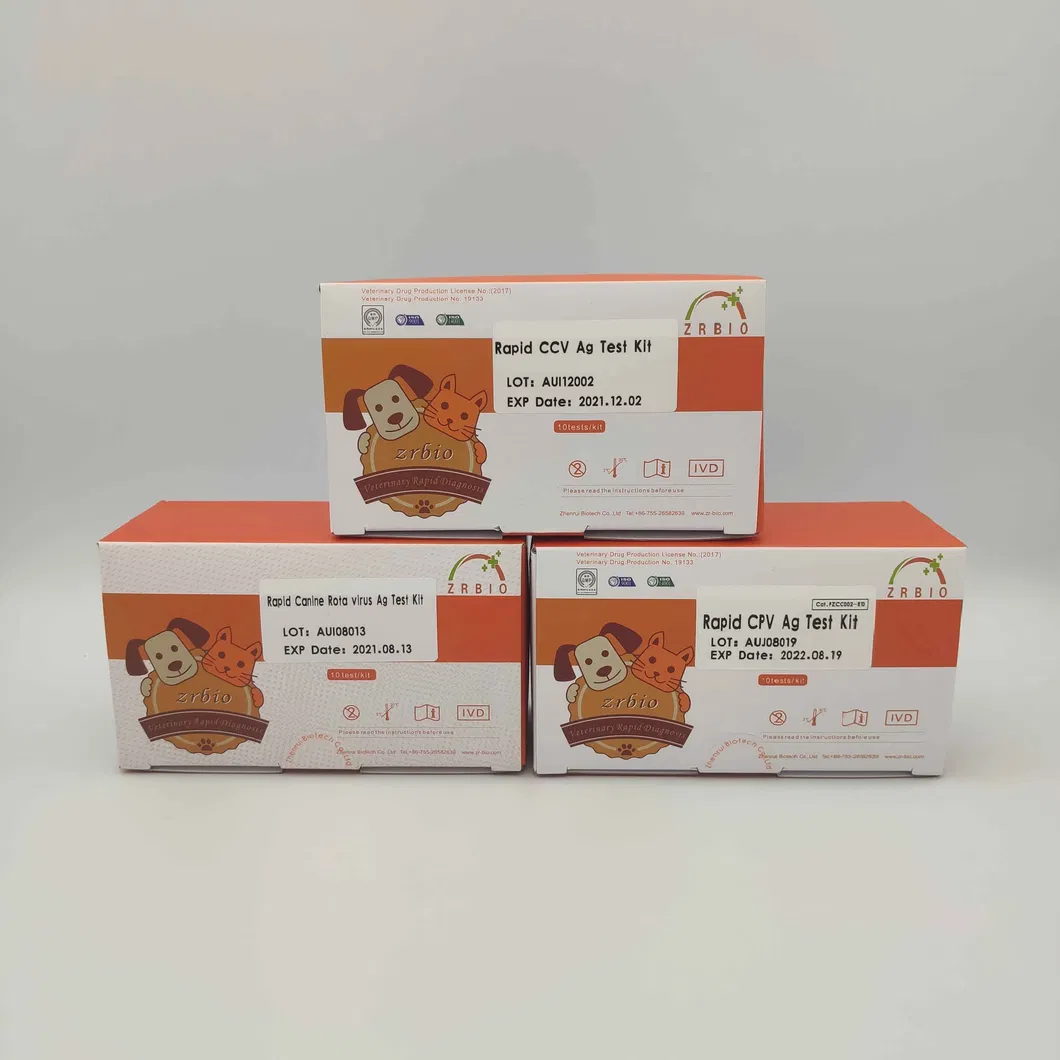Canine Test Kit Ccv Cpv Cdv Rabies Antigen Antibody Rapid Pet Diagnosis Test Kit