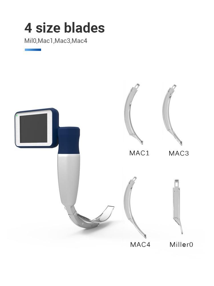 CE FDA Anti Fog Disposable Video Laryngoscope with Plastic Blade for Hospital