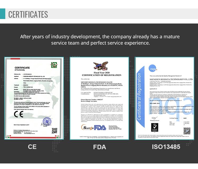 CE FDA Anti Fog Disposable Video Laryngoscope with Plastic Blade for Hospital