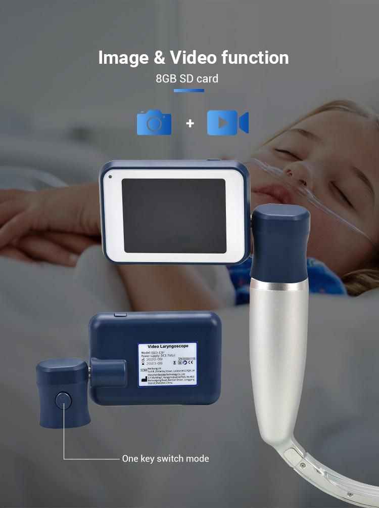 CE FDA Anti Fog Disposable Video Laryngoscope with Plastic Blade for Hospital