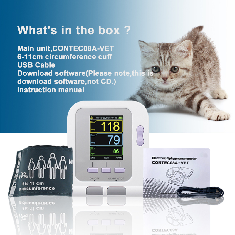 Contec Contec08A-Vet Living Show Multi-Parameter Veterinary Blood Pressure Monitor Pets Blood Pressure Monitor for Animals