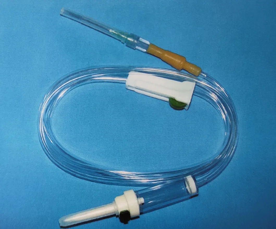 Disposable Hospital Blood Transfusion Set with Syringe Needle Y Site Injection Port Giving Set