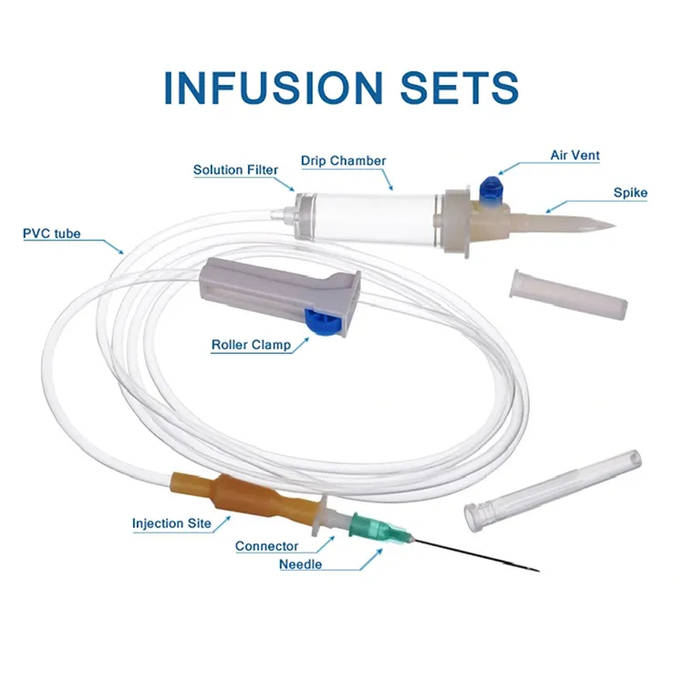 Disposable IV Giving Infusion Set with Needle or Scalp Vein