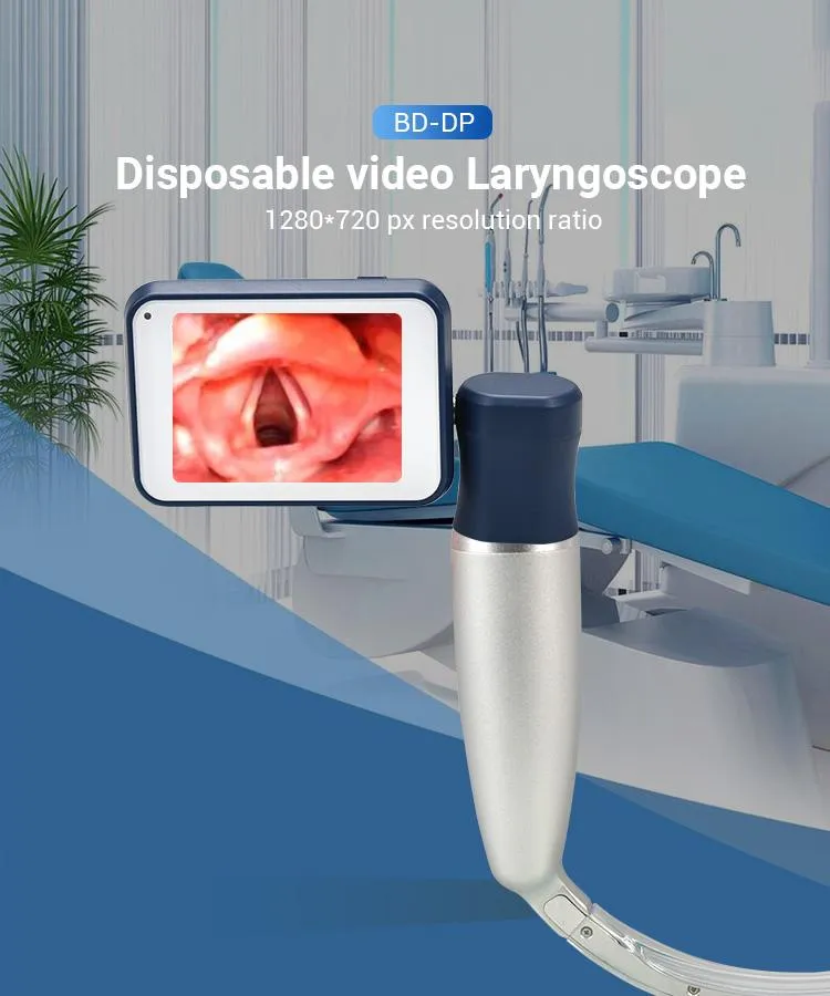 Disposable Video Laryngoscope with Mil0 Mac1 Mac3 Mac4 Single Use Plastic Blades for ICU