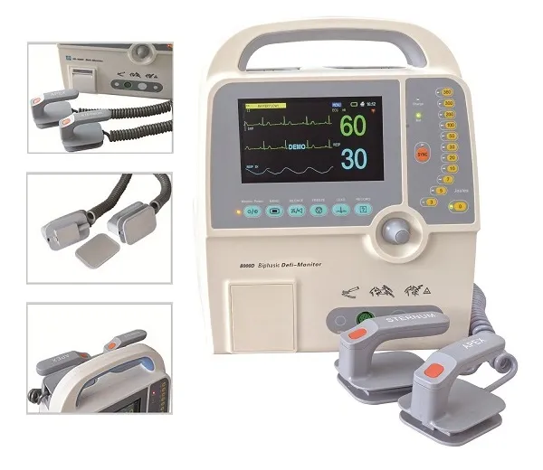 High Quality Biphasic Defibrillator with Monitor (HC-8000D)