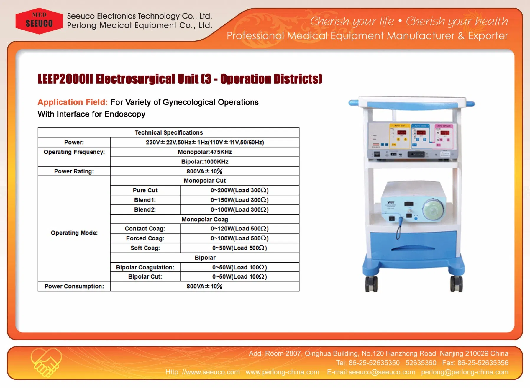 Electro Surgical Unit 3-Operation Districts