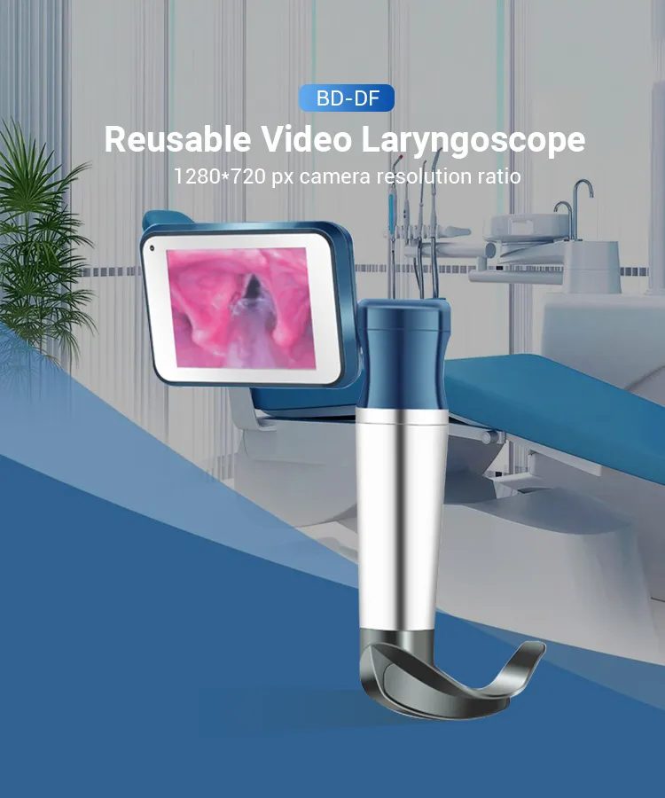 Ent Department Use Medical Fiberoptic Laryngoscope Set for Intubation Video Laryngoscope