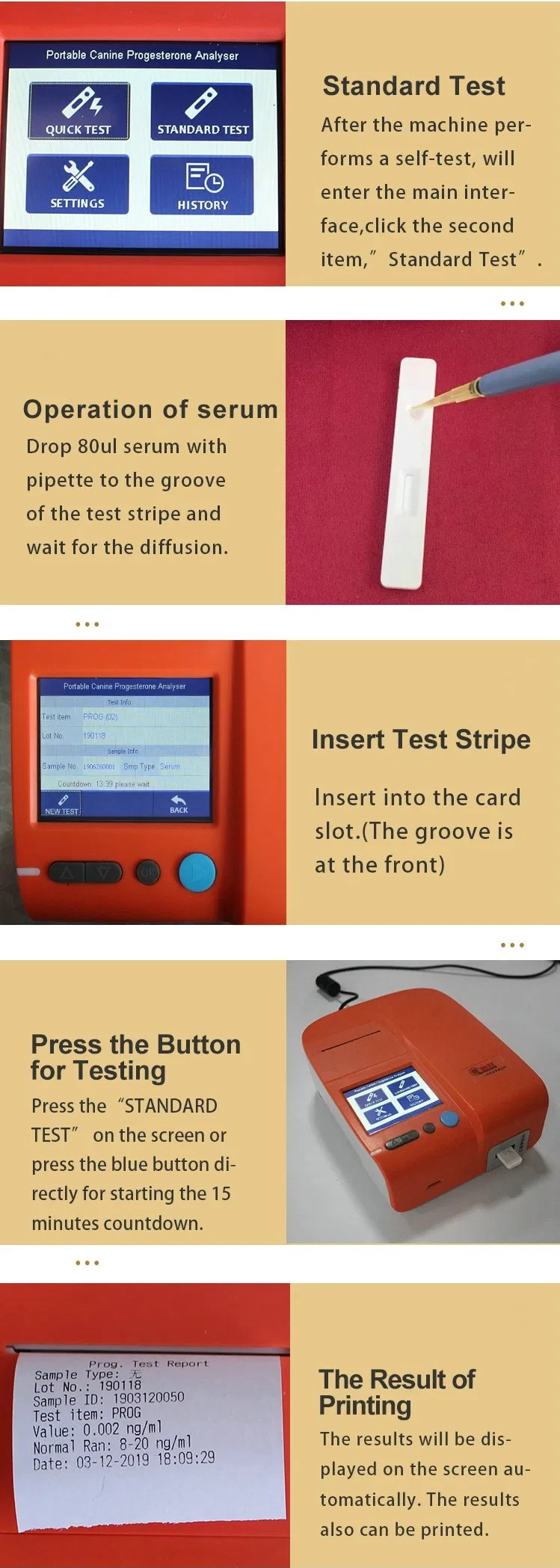 High Quality Compact Canine Progesterone Test Analyzer for Veterinary