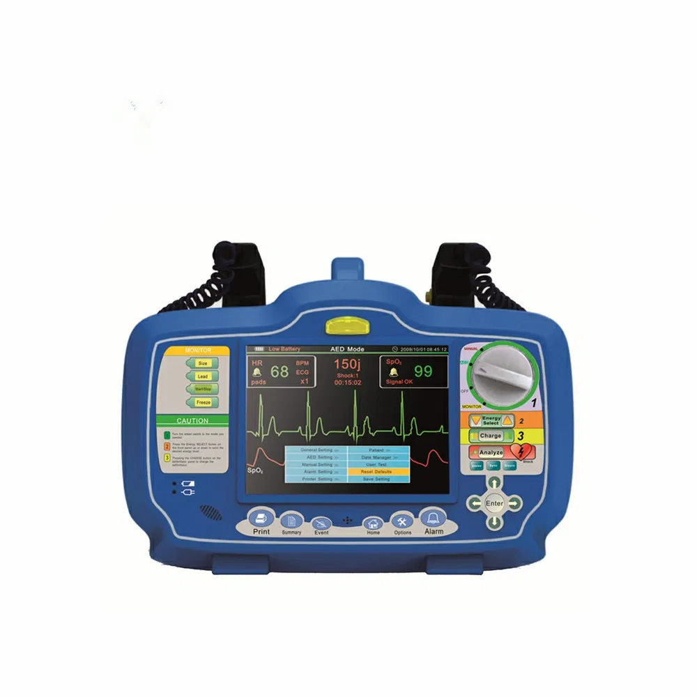 Hospital First Aid Portable Biphasic External Aed Defibrillator with Monitor