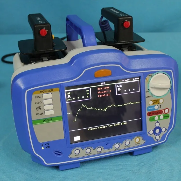 Hospital First Aid Portable Biphasic External Aed Defibrillator with Monitor
