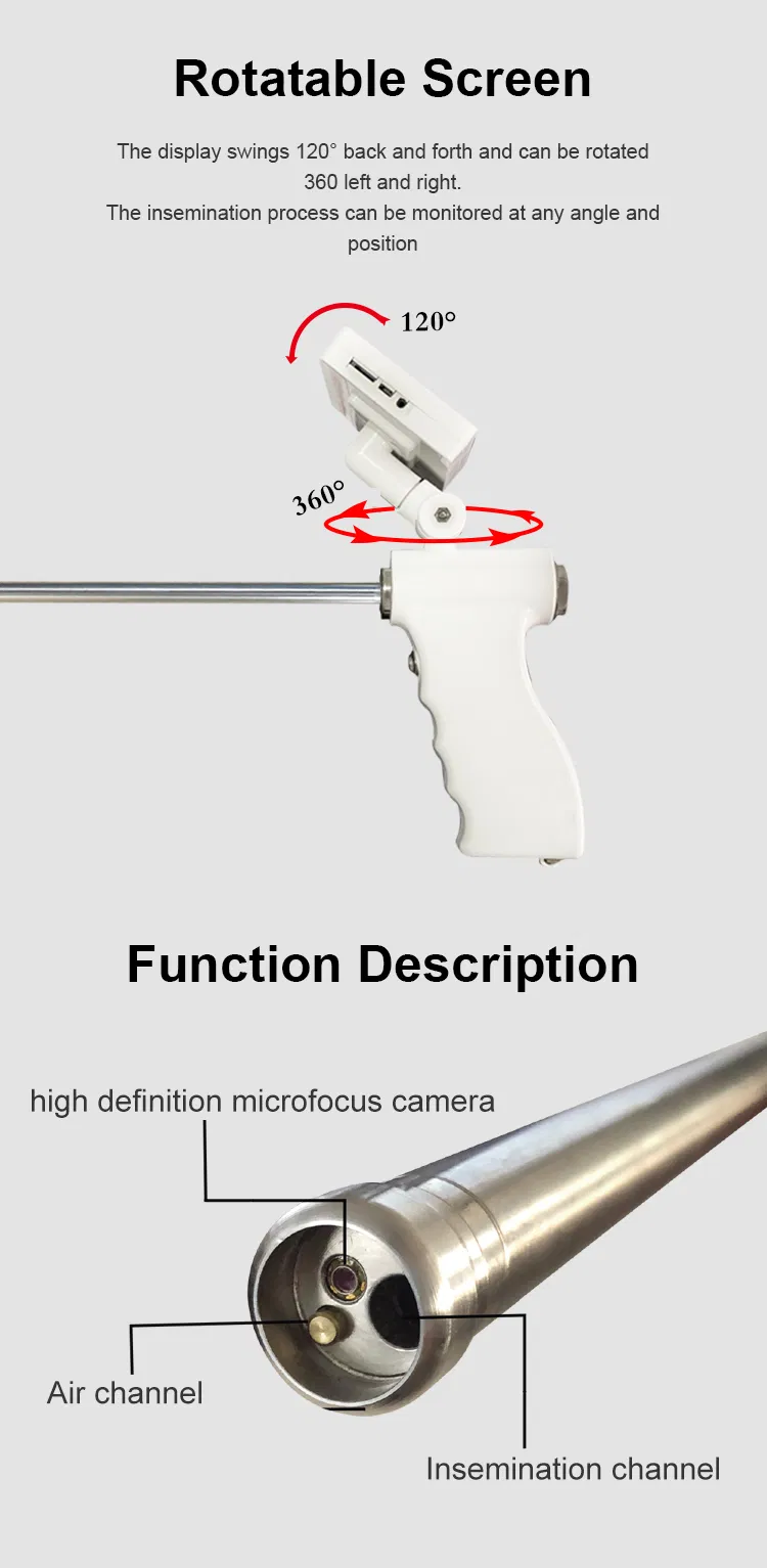 in-Aig-2 Veterinary Digital Artificial Ai Visual Inssemination Gun with Camera for Cattle Cow