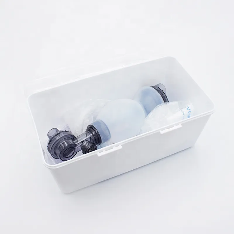 Manual Valve Bag Equipment Resuscitation Mouth CPR Face Shield Ambu Bag Silicone