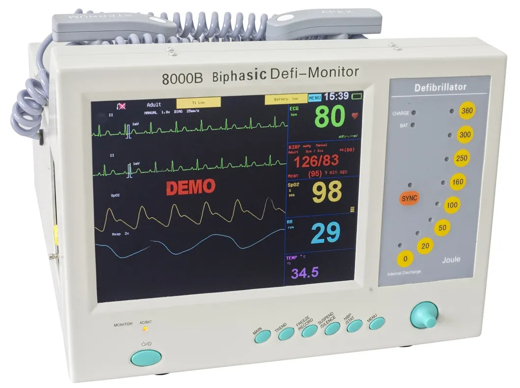 Medical First Aid Biphasic Defibrillator with Monitor Dm-8000b