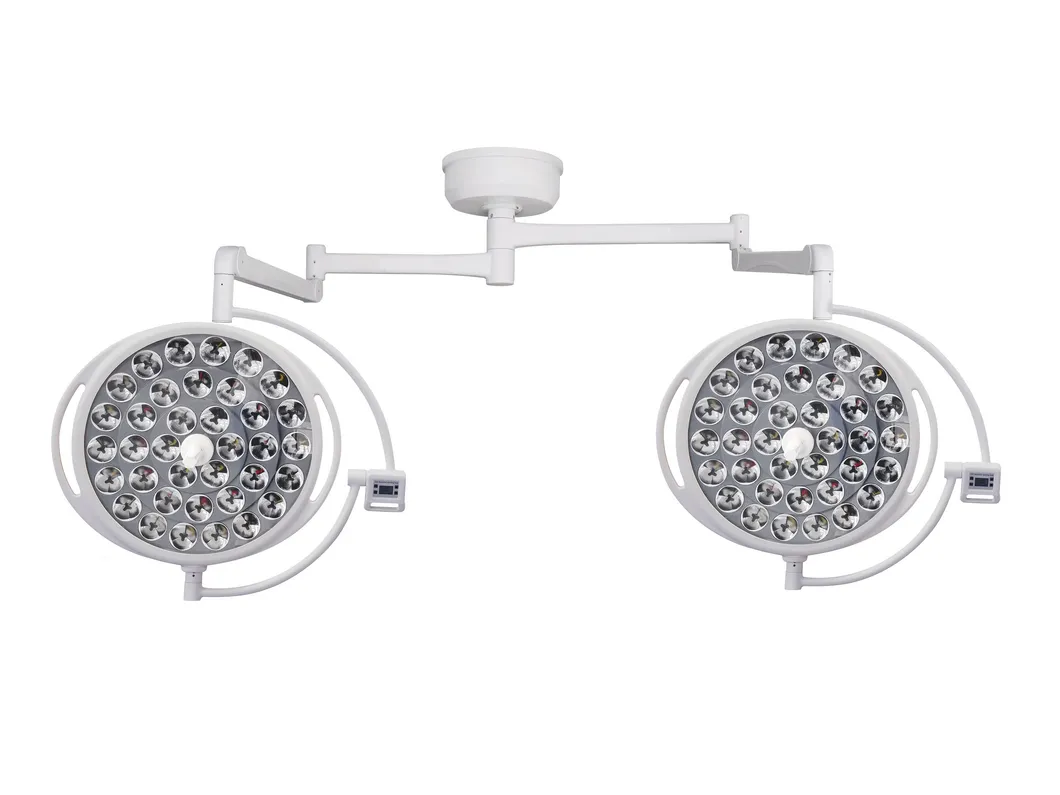 Newest Flower Design Double Head Optional LED Operation Theatre Light Medical Battery Mobile LED Surgical Ceiling Light Head Halogen Lamp