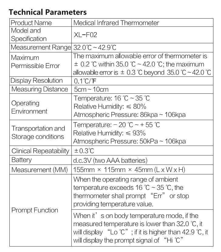 Non Contact Infrared Forehead Thermometer Digital Termometro Infrarojo