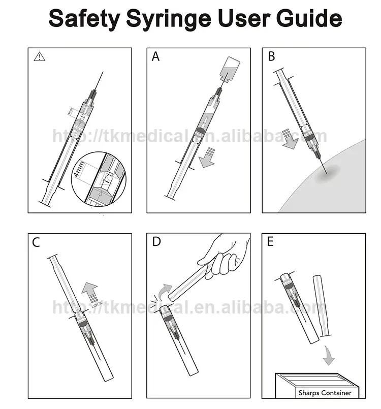 Sterile Disposable 3 Parts Syringe Medical 1ml/2ml/3ml/5ml/10ml Luer Lock Syringe
