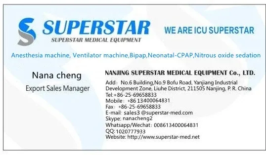 Superstar S6600hospital Medical Anesthesia with 15" LCD Touch Screen for Operationg Room ICU