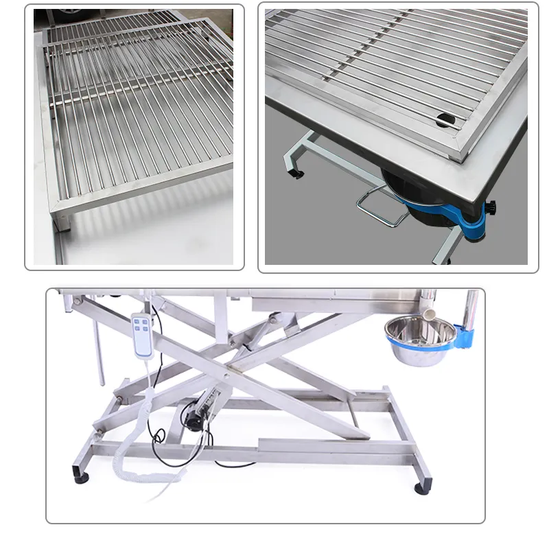110V/50Hz CE FDA Approved High Quality 304 Stainless Steel Temperature Control Veterinary Surgery Table Customized Vet Operating Table Medical Supplies